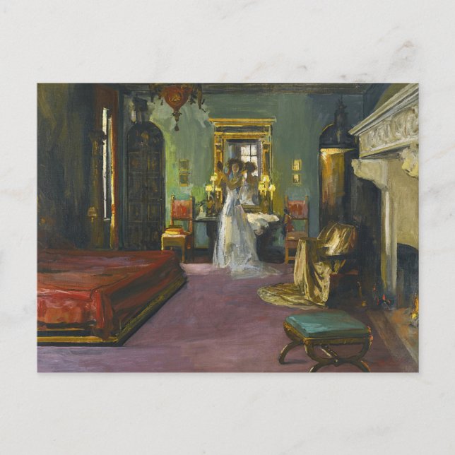 Postal El dormitorio de la Sra. Rosen | Sir John Lavery (Anverso)