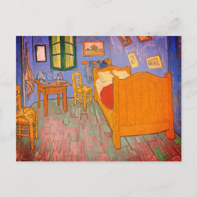 Postal El dormitorio de van Gogh (Anverso)