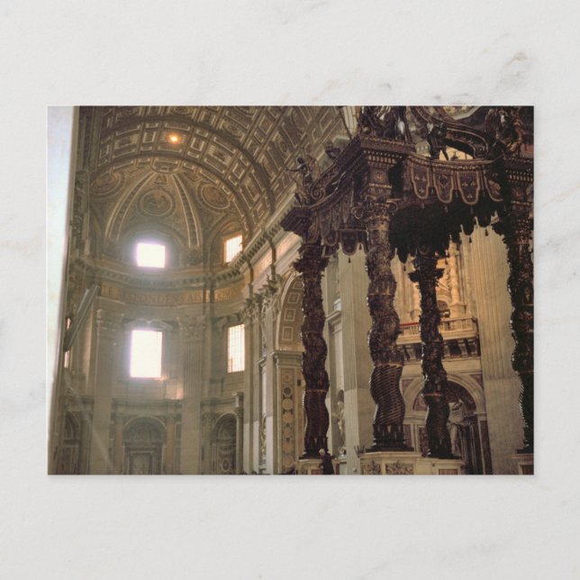 Postal El dosel de Bernini, basílica de San Pedro (Anverso)