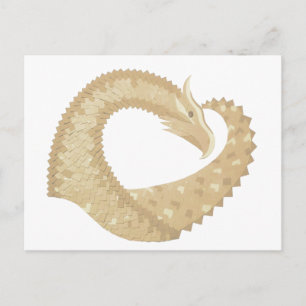Postal El dragón del corazón de arenisca sobre blanco