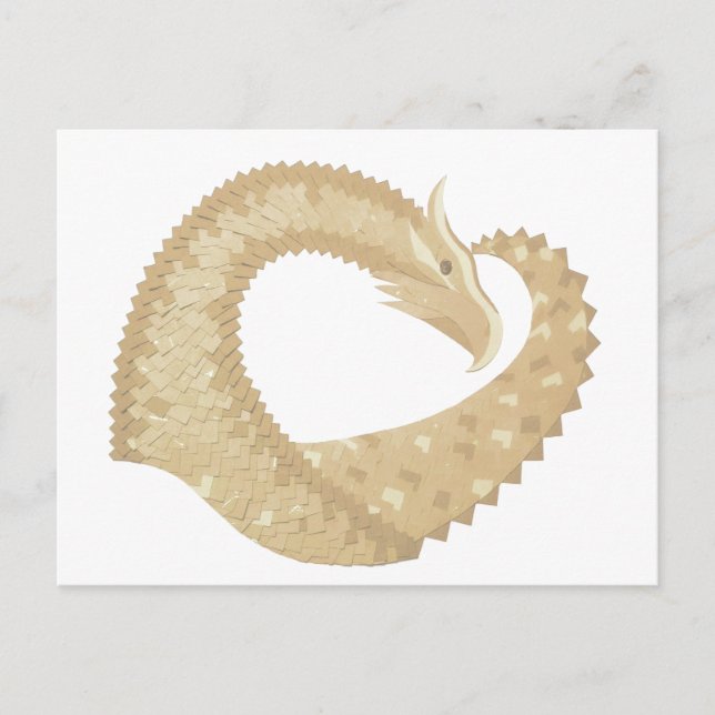 Postal El dragón del corazón de arenisca sobre blanco (Anverso)