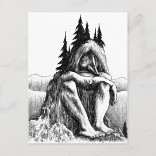 Postal El duende de la descripción del duende no piensa