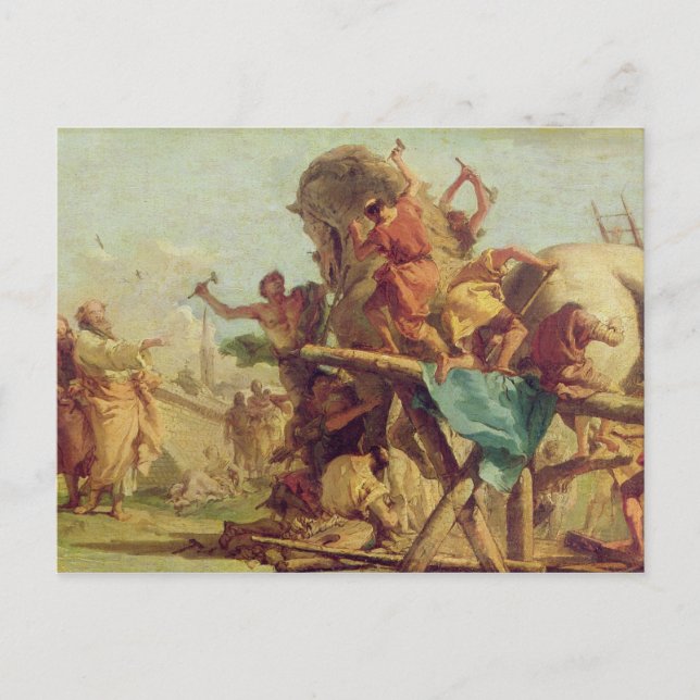 Postal El edificio del caballo de Troya, c.1760 (Anverso)