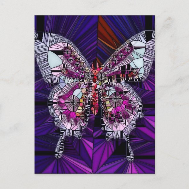 Postal El efecto mariposa real - zafiro y acitismo (Anverso)