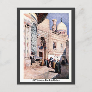 Postal El Egipto vintage de 1900 Una escuela khedivial