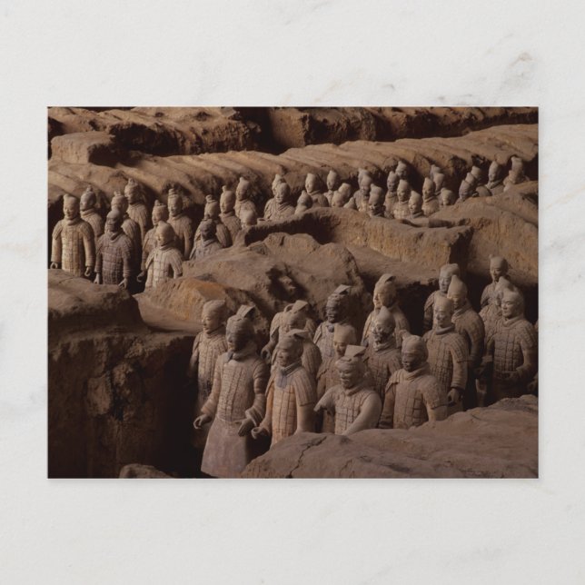 Postal El ejército de guerreros de terracota en el empera (Anverso)