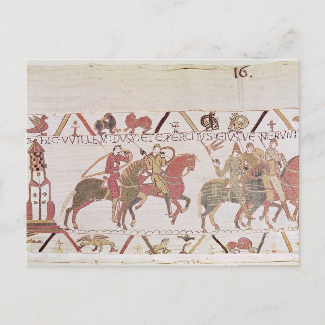 Postal El ejército de William va al Mont Saint-Michel (Anverso)