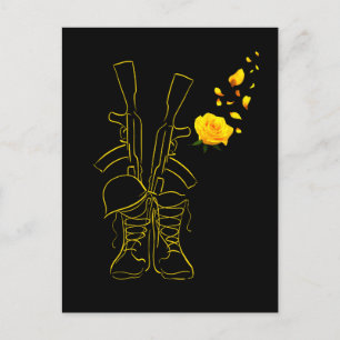 Postal El Ejército Y La Rosa Amarilla Orgulloso Día De Lo