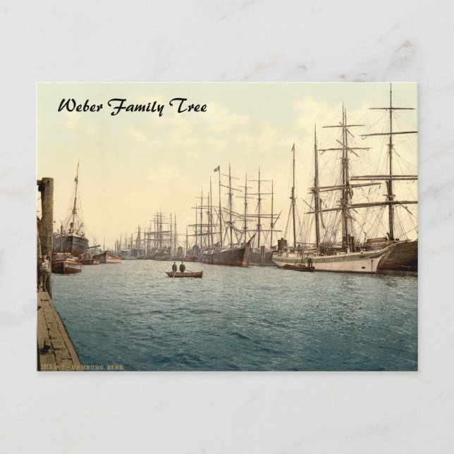 Postal El Elbe, Hamburgo, Alemania (Anverso)