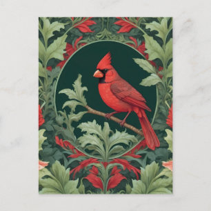 Postal El elegante cardenal del norte William Morris insp