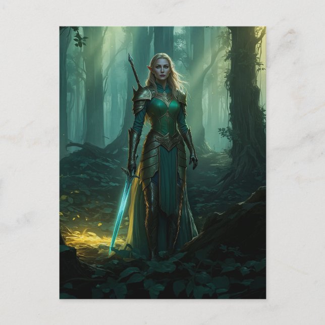 Postal El elfo guardián del reino encantado (Anverso)