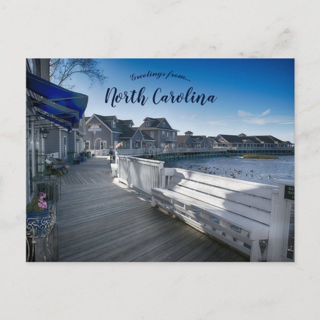 Postal El Embarcadero de los Bancos Exteriores Carolina d (Anverso)