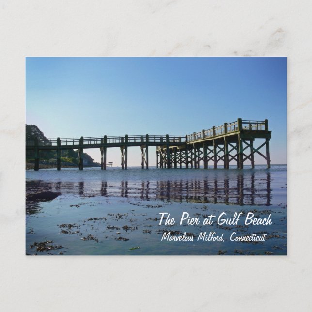 Postal El embarcadero en la playa del golfo (Anverso)