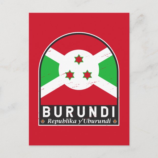 Postal El emblema de la bandera de Burundi es una cosecha (Anverso)
