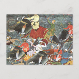 Postal El emperador Akbar River Ganges de la escuela mogo