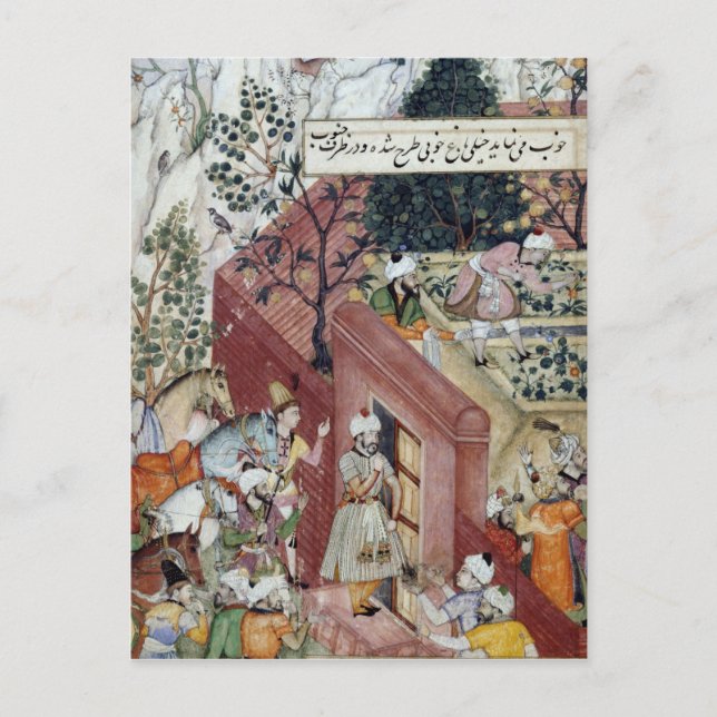 Postal El emperador Babur de Mughal (Anverso)