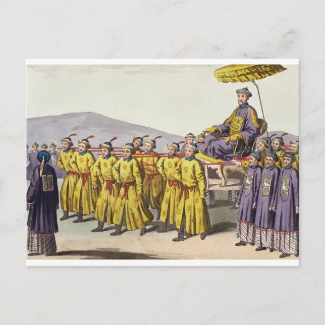 Postal El emperador Ch'ien Lung llevado en Triumph, placa (Anverso)