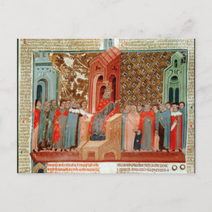 Postal El emperador Justiniano y su corte