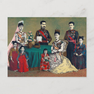 Postal El emperador Meiji de Japón y la familia imperial