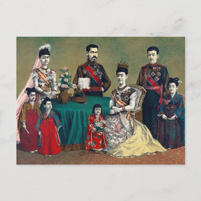 Postal El emperador Meiji de Japón y la familia imperial (Anverso)