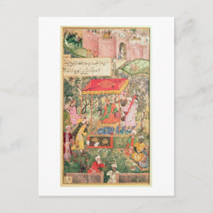 Postal El emperador mogol Babur recibe a los enviados uzb