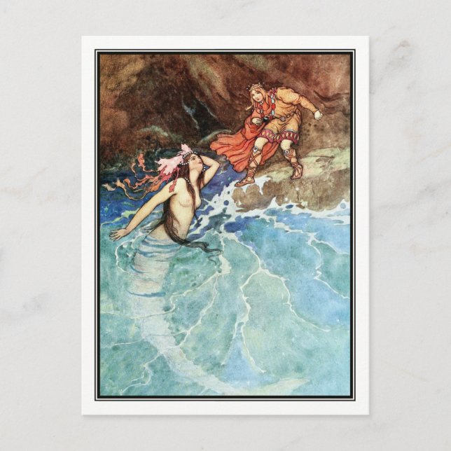 Postal El enano amarillo de Warwick Goble (Anverso)