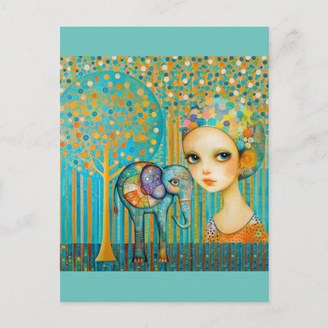 Postal El encanto del elefante (Anverso)