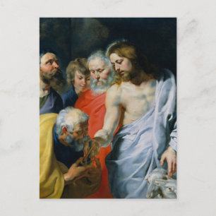 Postal El encargo de Cristo a Pedro por Peter Paul Rubens