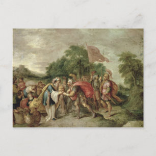 Postal El encuentro de Abraham y Melquisedec
