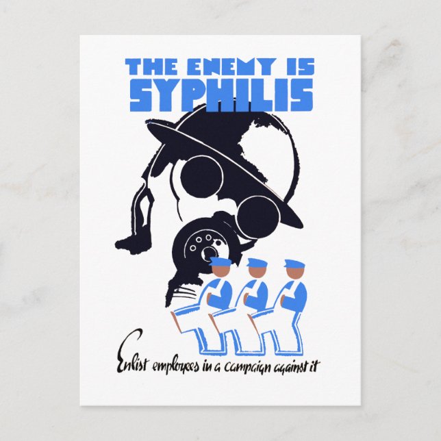 Postal El enemigo es Sífilis (Anverso)