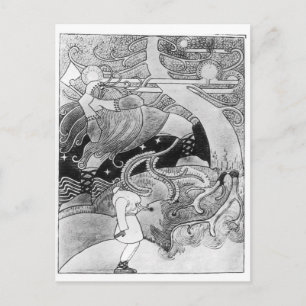 Postal El enorme roble está cortado