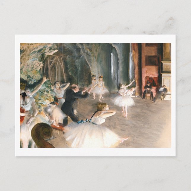 Postal El ensayo (1874) Edgar degas (Anverso)
