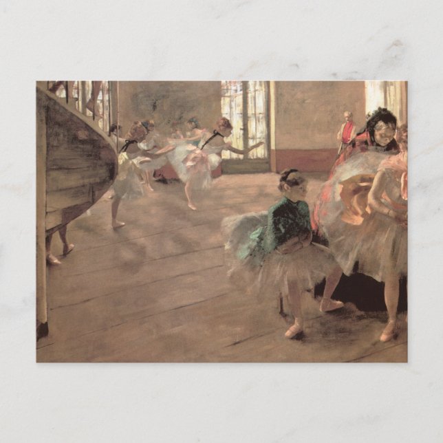 Postal El ensayo de Edgar Degas, el arte del ballet de ép (Anverso)