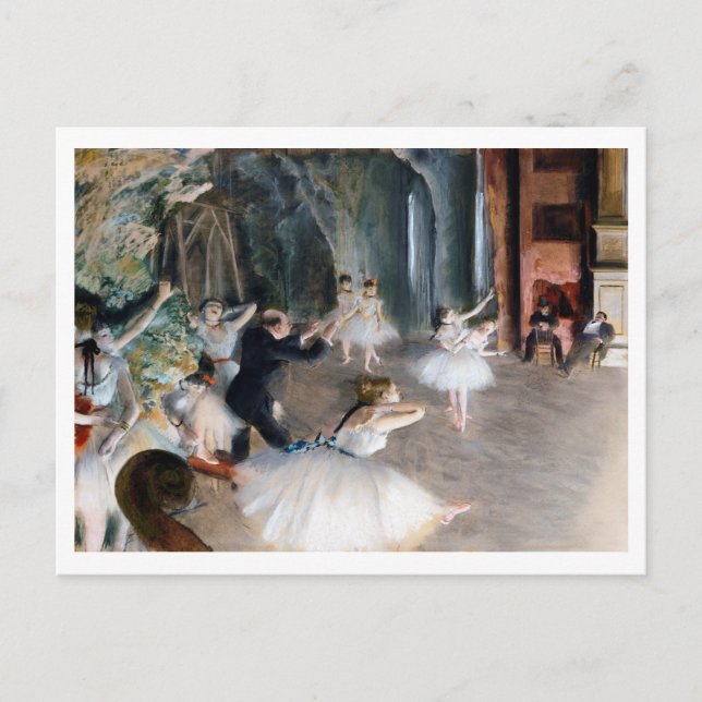 Postal El ensayo en escena, Edgar Degas (Anverso)