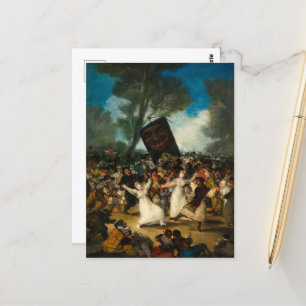 Postal El entierro de la sardina por Francisco Goya
