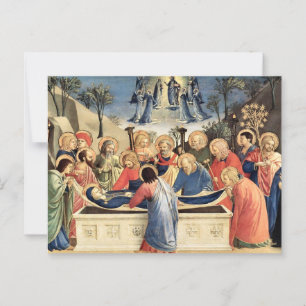 Postal El entierro de la Virgen por Fra Angelico