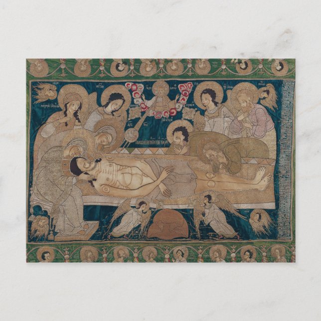 Postal El Entombment, Escuela de Moscú, 1678 (Anverso)