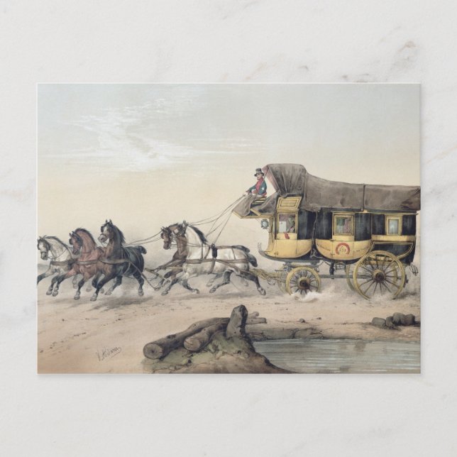 Postal El entrenador de escenario (Anverso)