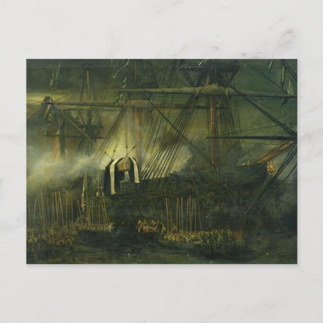 Postal El envío de las cenizas de Napoleón a bordo (Anverso)