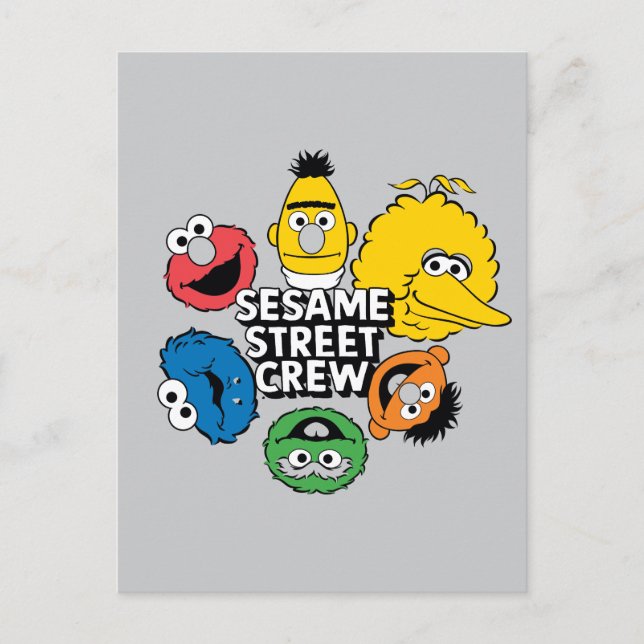 Postal El equipo de la calle Sesame (Anverso)