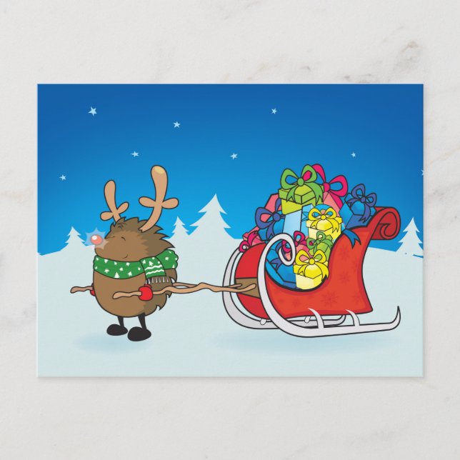 Postal el erizo de nariz roja (Anverso)