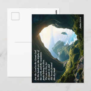 Postal Él es el Gran Dios, Dios y Verso de la Creación