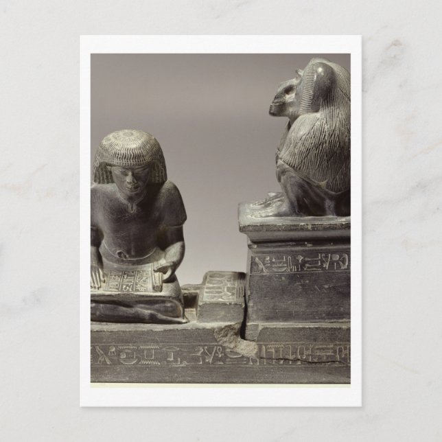 Postal El escritor real Nebmertuf escribiendo bajo la pro (Anverso)