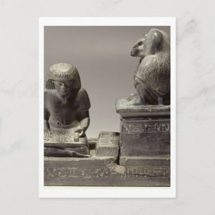 Postal El escritor real Nebmertuf escribiendo bajo la pro