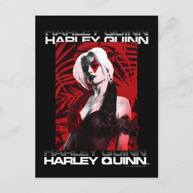 Postal El escuadrón suicida | Retrato de Harley Quinn Red (Anverso)