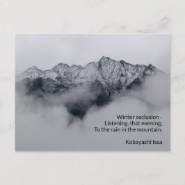 Postal El escuchar la poesía del haiku de la lluvia
