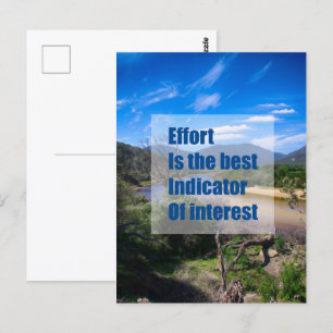 Postal El esfuerzo es el mejor indicador de interés