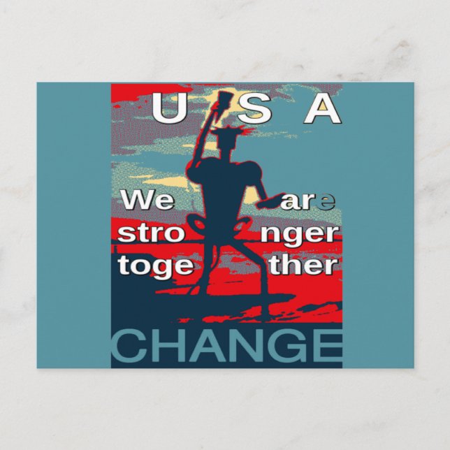 Postal El eslogan de la última campaña de Hillary Clinton (Anverso)