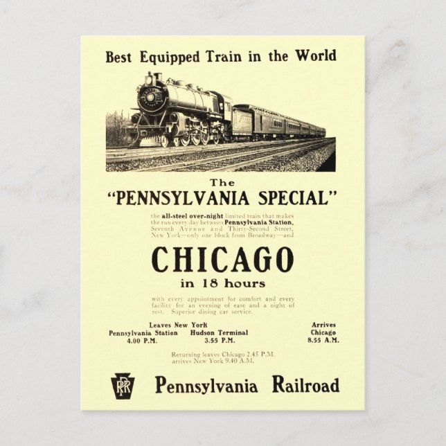 Postal El especial de Pennsylvania (Anverso)