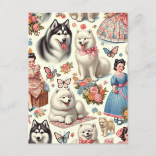 Postal El esquimal estadounidense retro sin foco